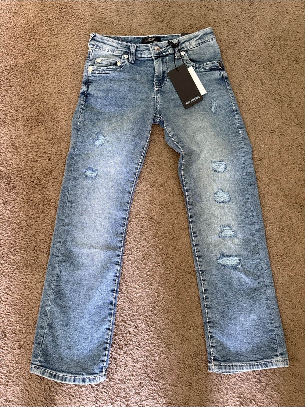 True Religion Light Blue Distressed Kids Jeans
